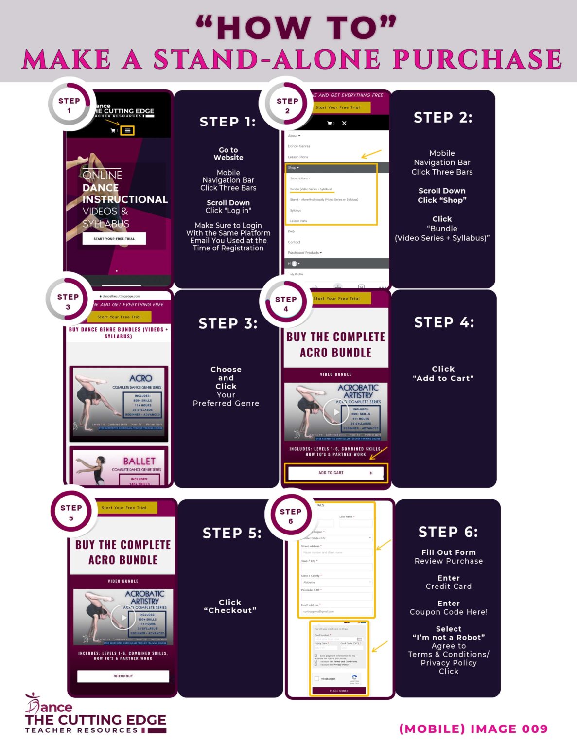 009 MAKE A STANDALONE PURCHASE Dance The Cutting Edge