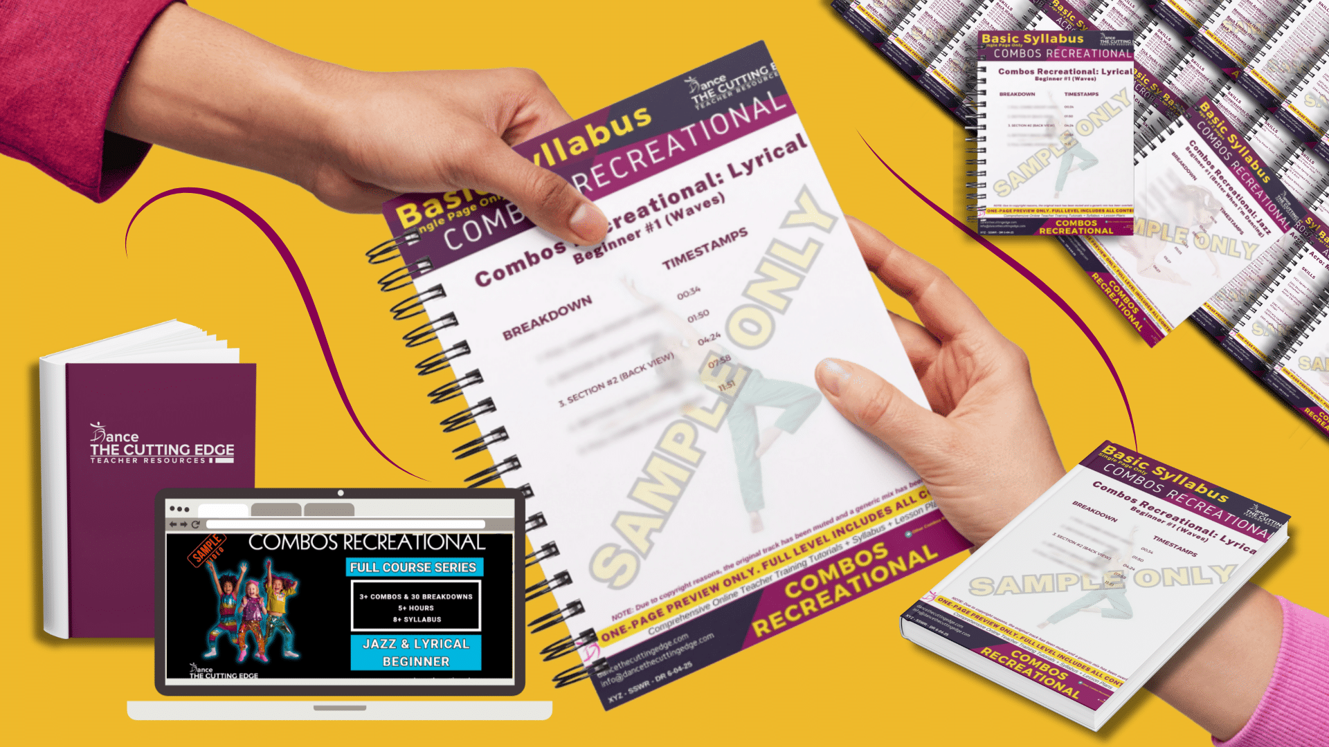 Beginner dance combo bundle with jazz and lyrical teaching guides, lesson plans, and video-based training using the DTCE method