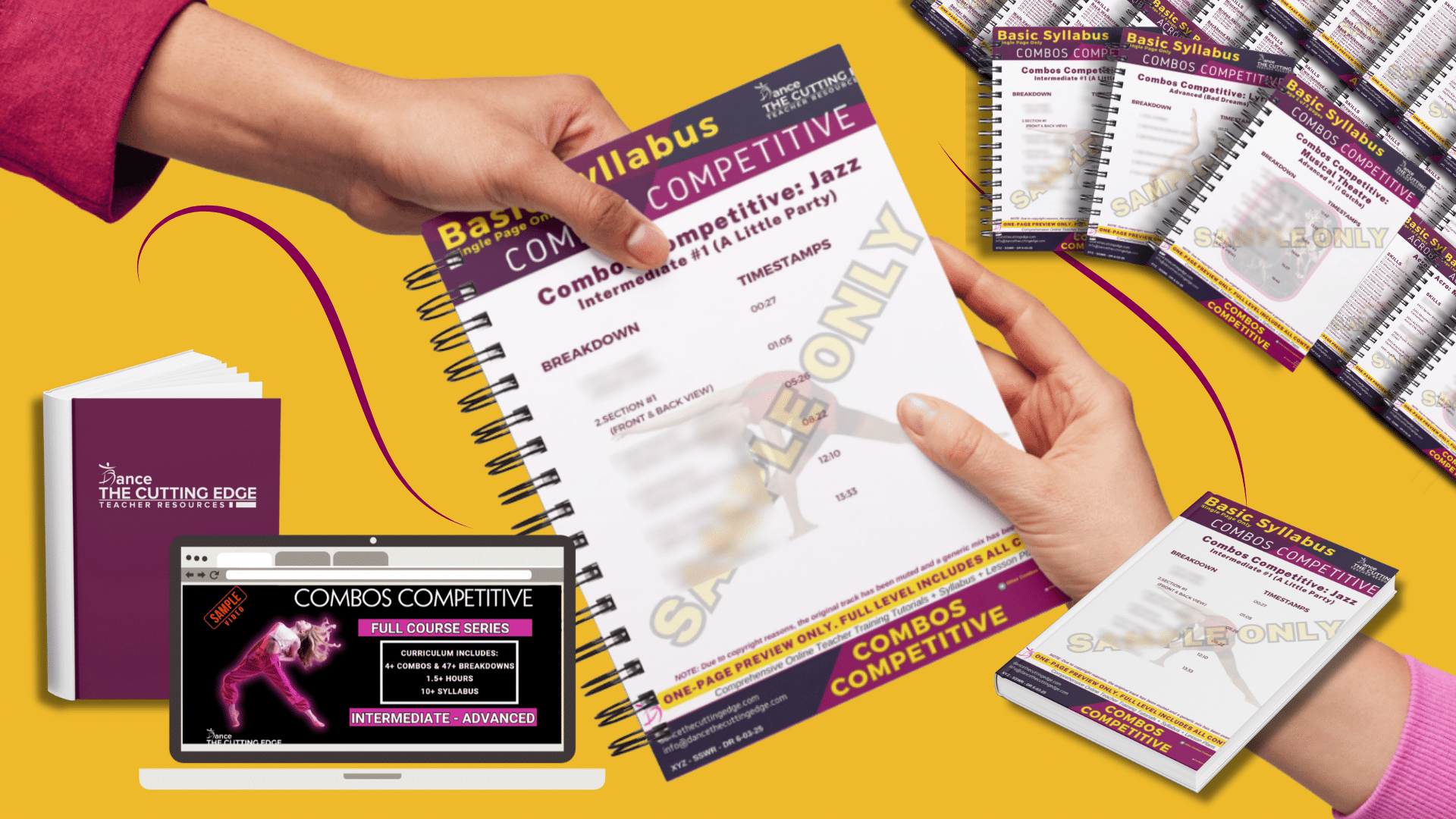 Downloadable combo syllabus bundle for jazz, lyrical, and musical theatre dance with matching video tutorials using the DTCE Method.