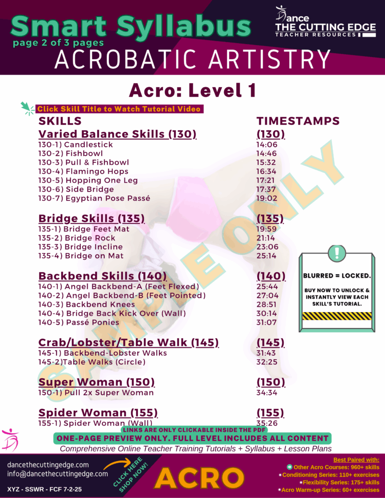 Start Acro with Spot-Free Drills, Balance Skills, and a Clickable Teaching Guide – Built by the DTCE Method