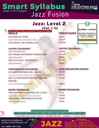 Clickable Jazz Dance Syllabus for Building Strong Technique, Expression, and Stage Presence – Created by the DTCE Method