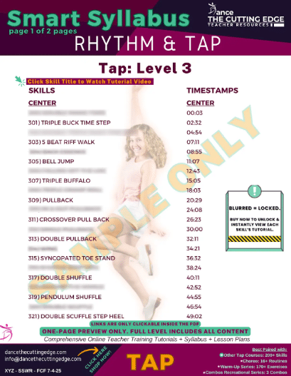 Tap Syllabus for Building Articulation, Musicality, and Timing in Intermediate Dancers – Created by the DTCE Method