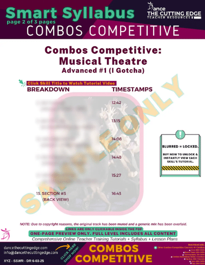 Musical theatre dance routine with stage performance training and downloadable syllabus for teachers using the DTCE method