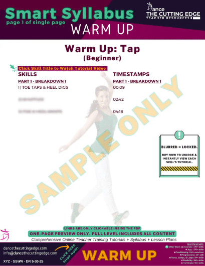 Beginner Tap Warm-Up for Dancers with Linked Video Drills and Step-by-Step Technique – DTCE Method