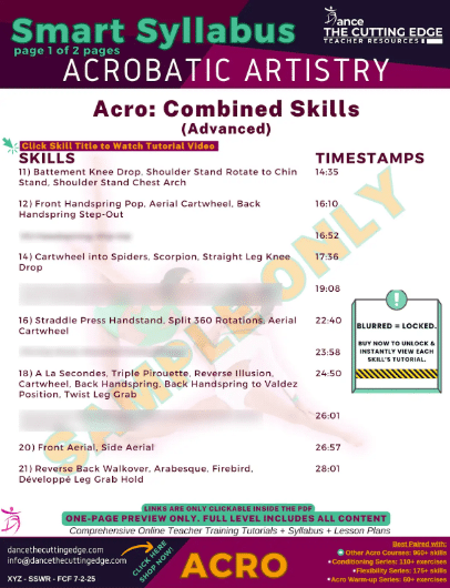Smart Syllabus Acro Combined Skills Advanced