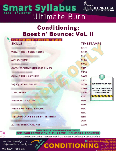 Conditioning Boost n’ Bounce Vol II Smart Syllabus