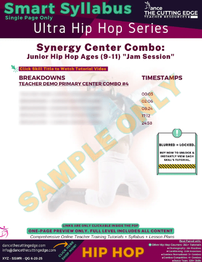Smart Syllabus Synergy Center Combo Junior Hip Hop Ages 9-11 Jam Session